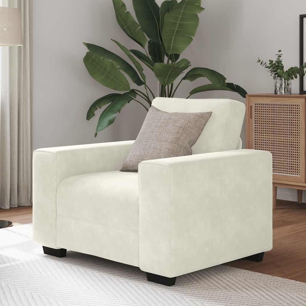 Poltrona 60 cm veludo creme