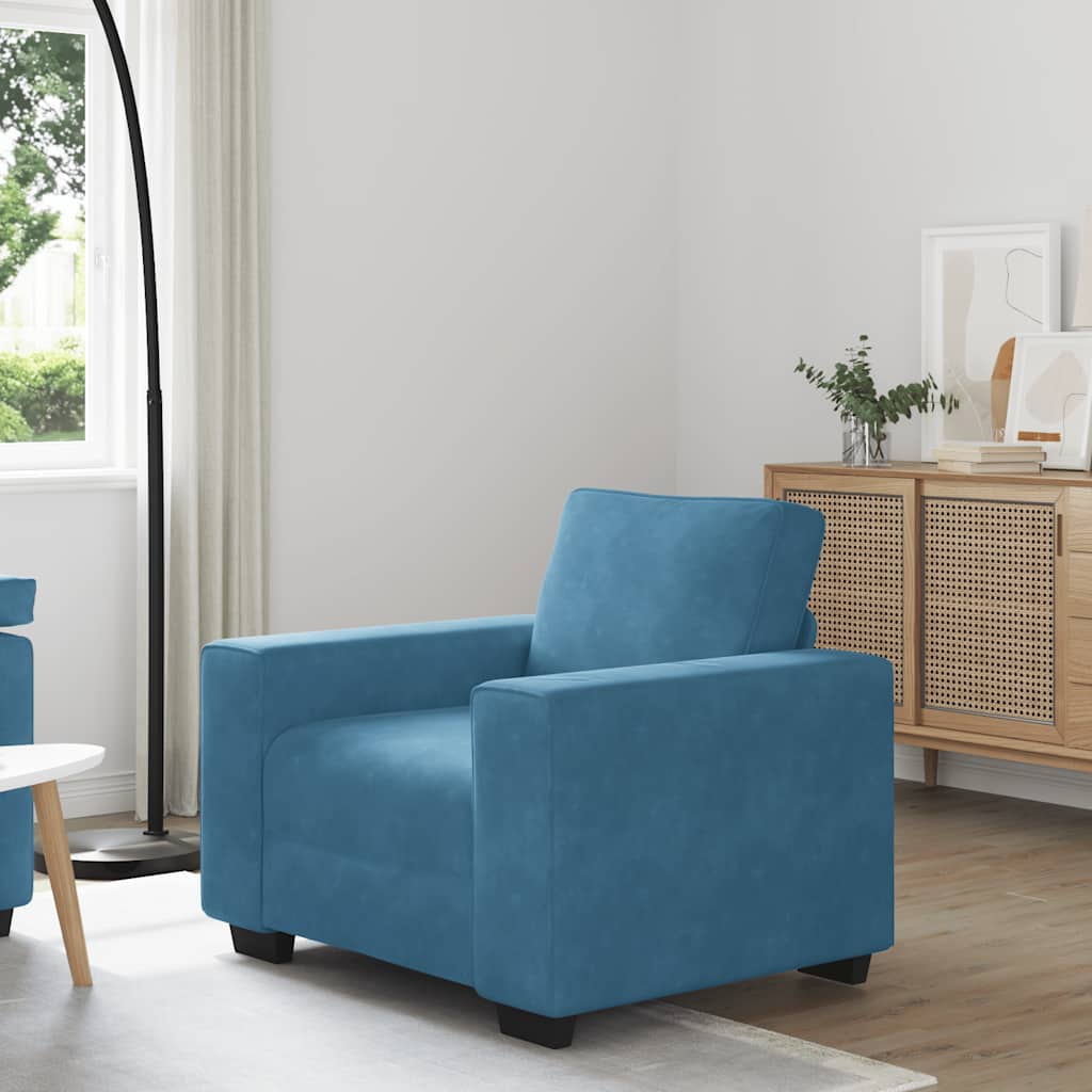 Poltrona 60 cm veludo azul
