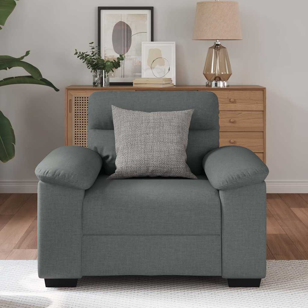 Poltrona 60 cm tecido cinzento-escuro