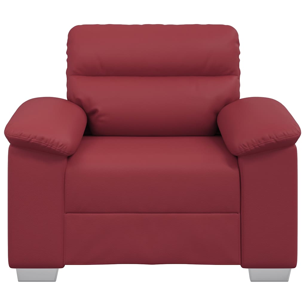 Poltrona 60 cm couro artificial vermelho tinto