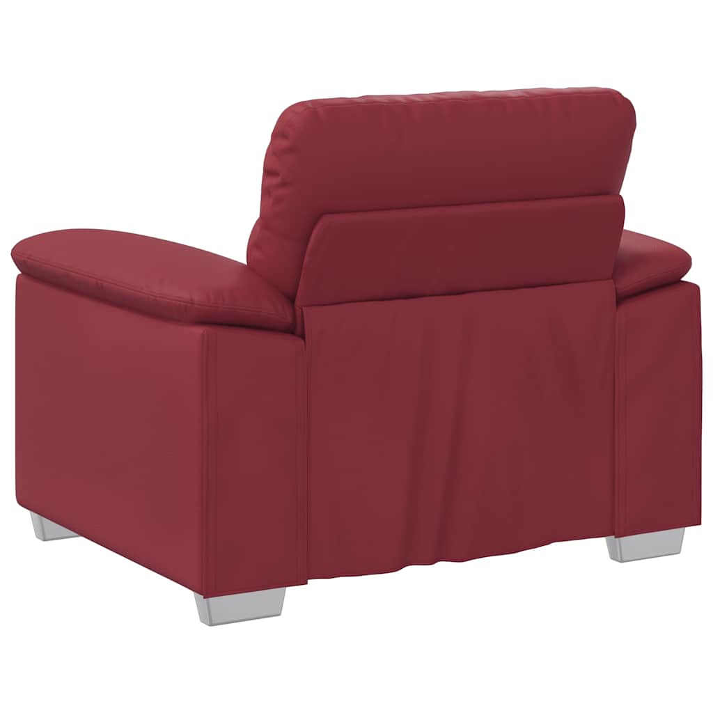 Poltrona 60 cm couro artificial vermelho tinto