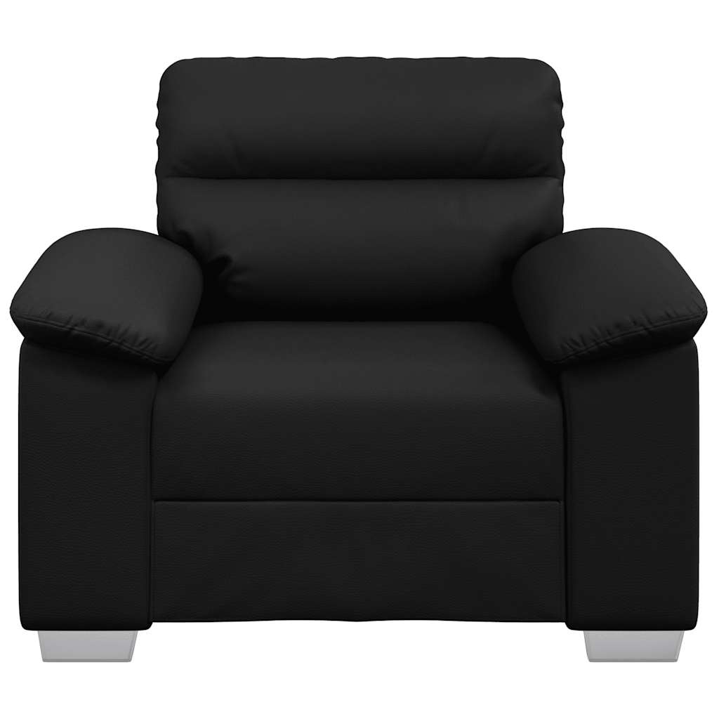 Poltrona couro artificial 60 cm preto