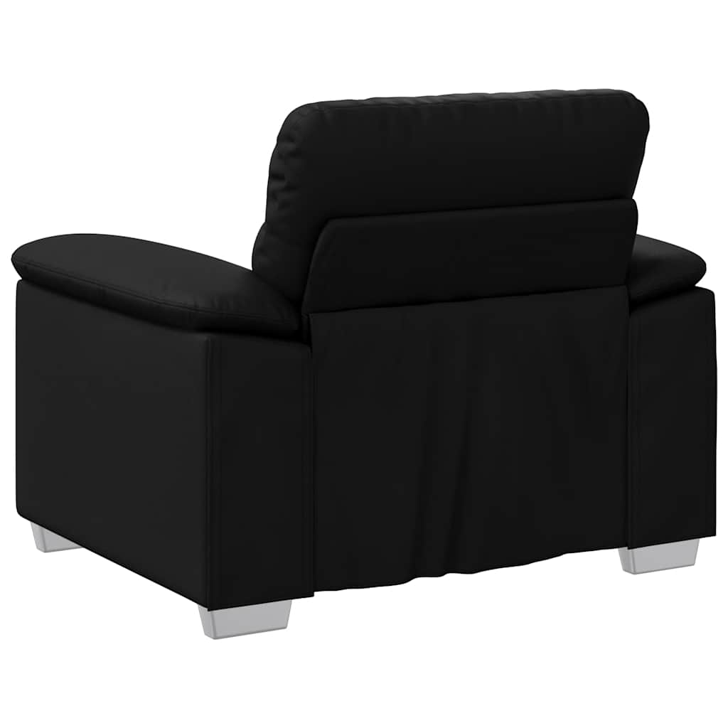 Poltrona couro artificial 60 cm preto
