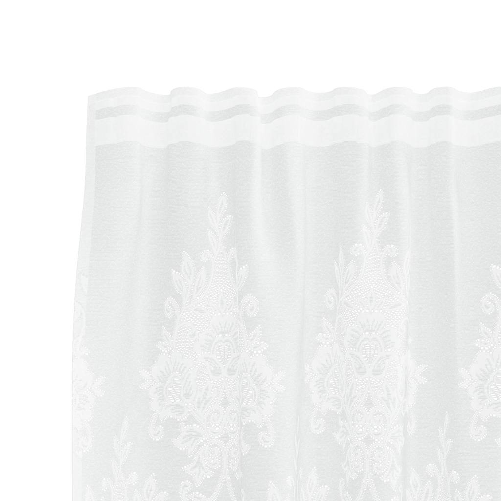 Cortina de Renda com cortinas Branco 500x100cm Poliéster