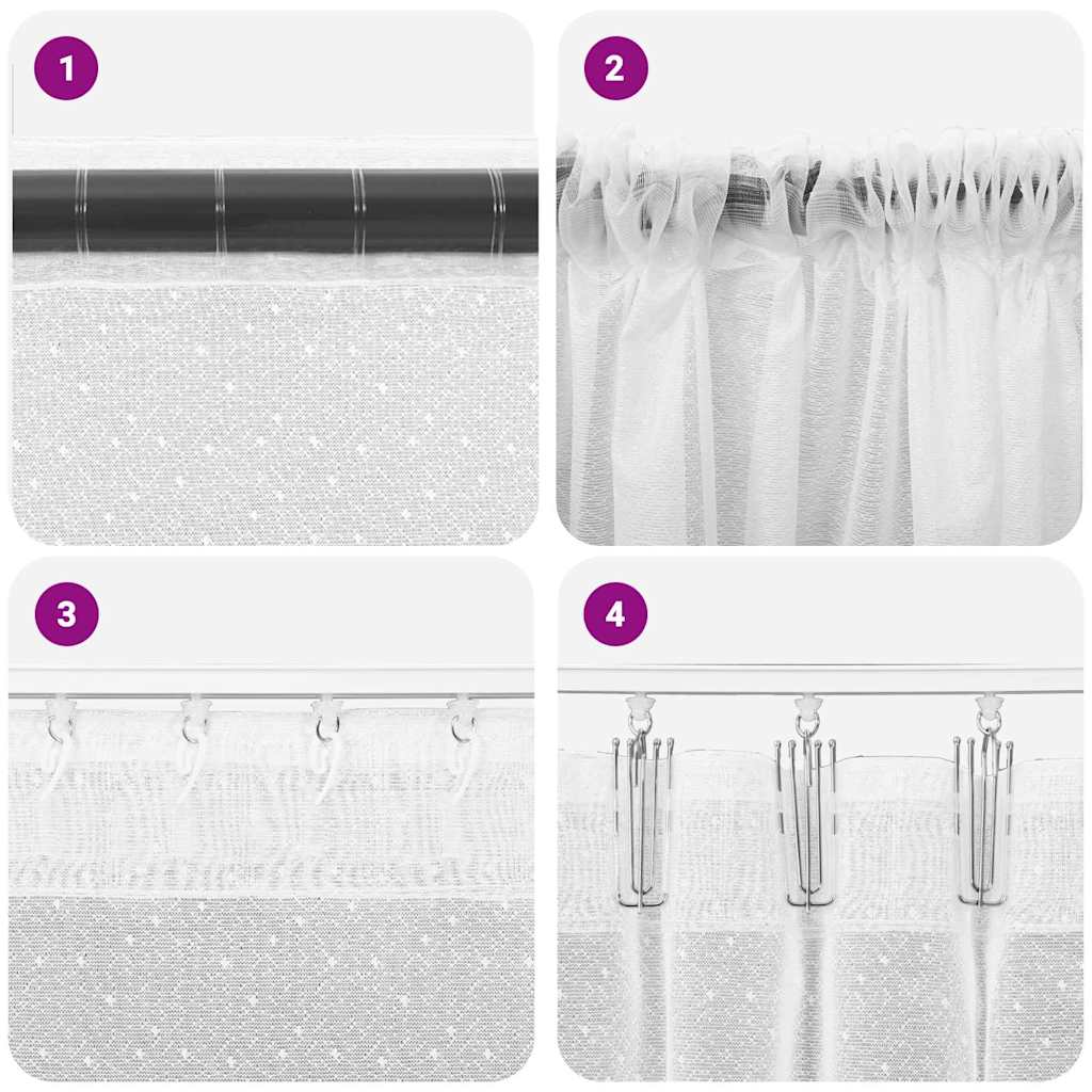 Cortina de Renda com cortinas Branco 500x100cm Poliéster