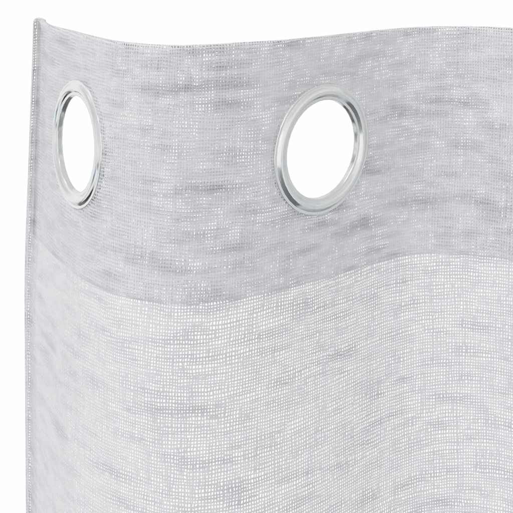 Cortina de Voile 2 pcs Cinzento-claro 140x260cm Poliéster