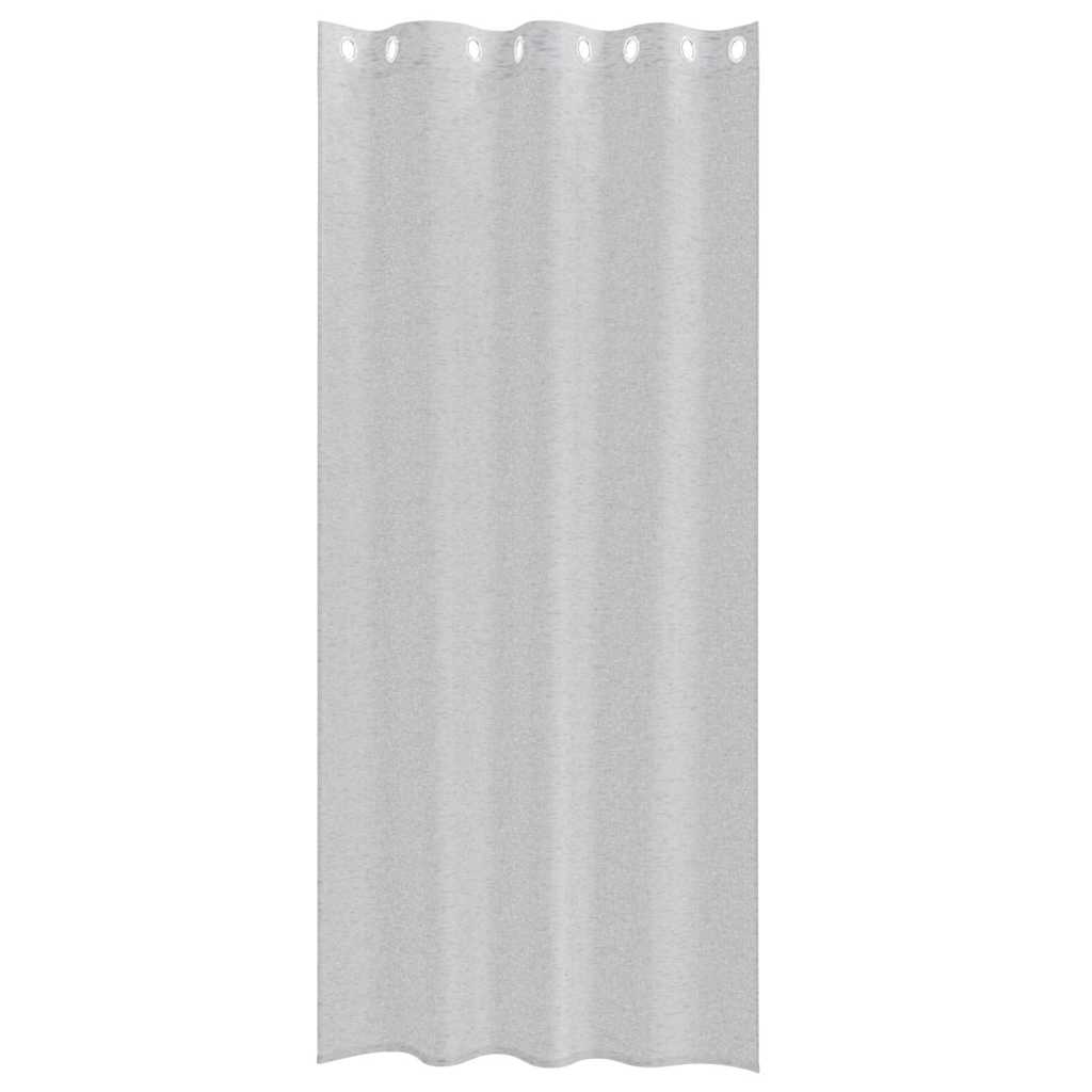 Cortina de Voile 2 pcs Cinzento-claro 140x260cm Poliéster