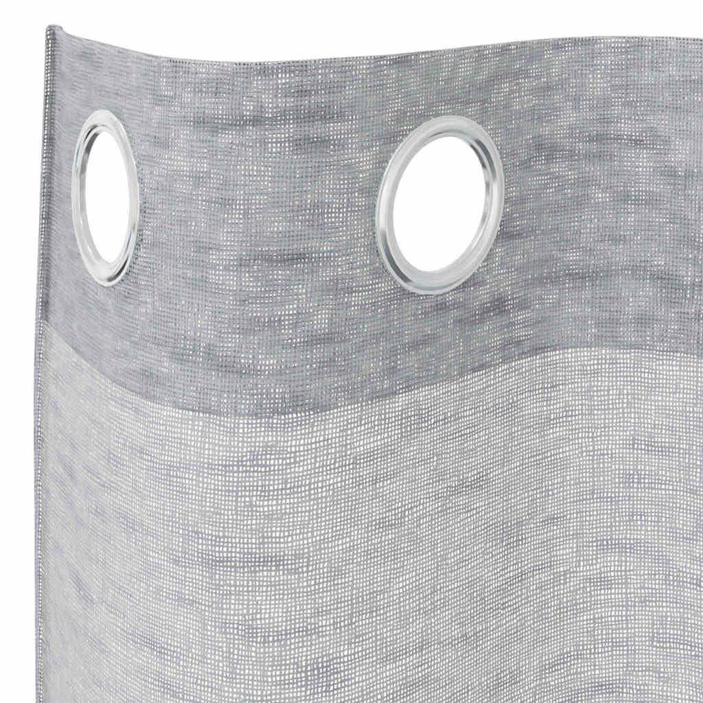 Cortina de Voile 2 pcs Cinzento escuro 140x175cm Poliéster