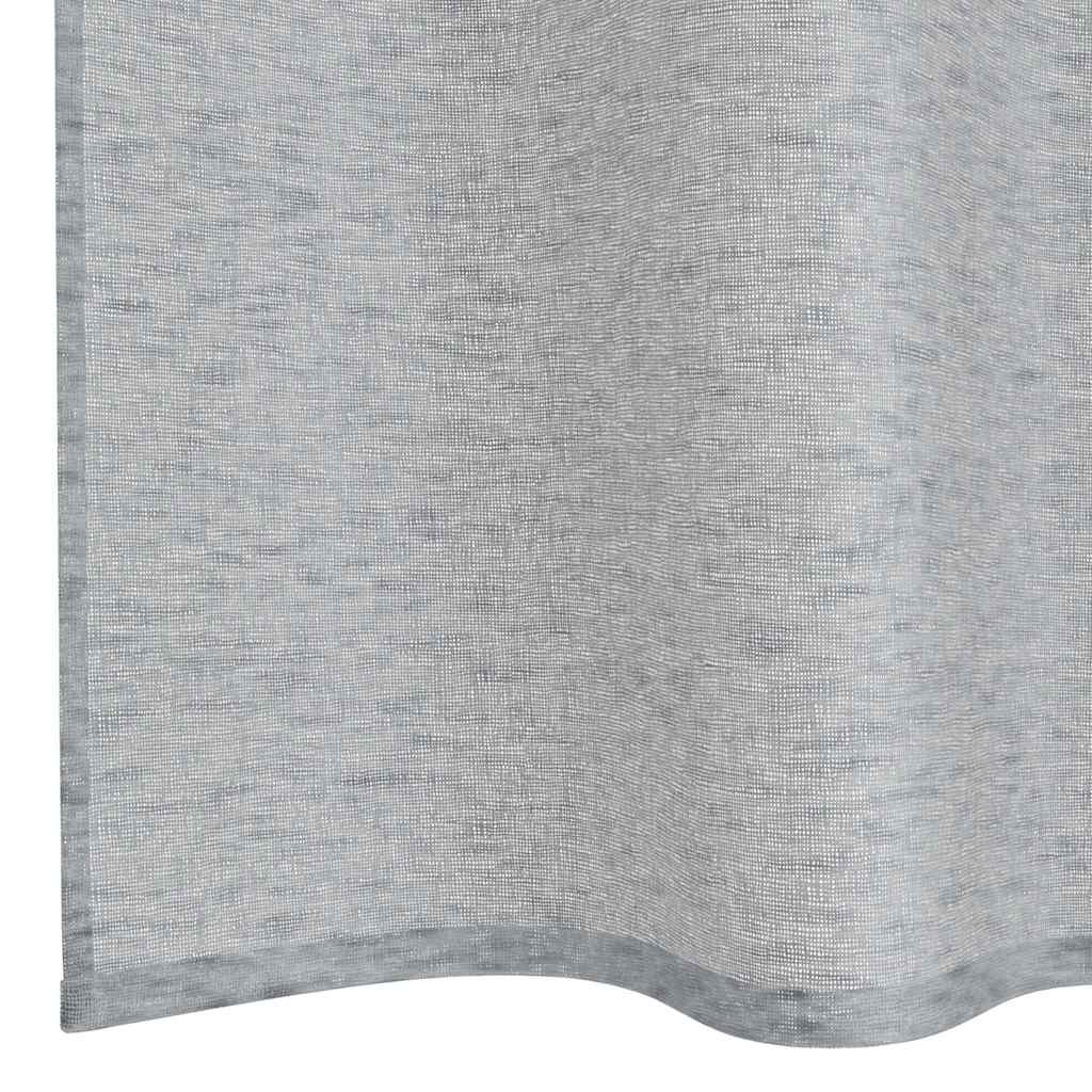 Cortina de Voile 2 pcs Cinzento escuro 140x175cm Poliéster