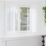 Cortina de Voile com cortinas 2 pcs Branco 140x175cm Poliéster