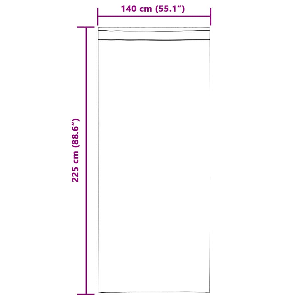Cortina de Voile com cortinas 2 pcs Branco 140x225cm Poliéster