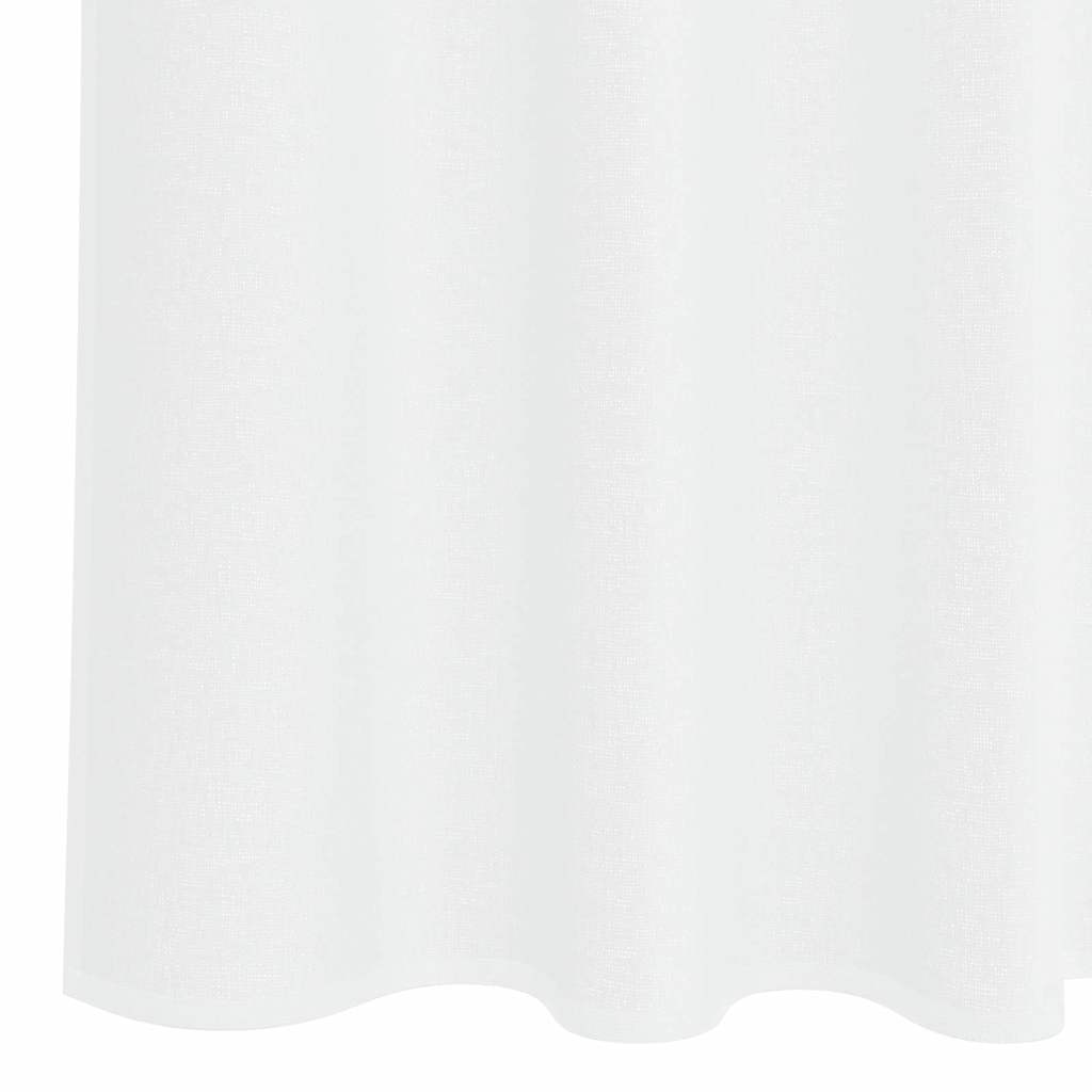 Cortina de Voile com cortinas 2 pcs Branco 140x260cm Poliéster