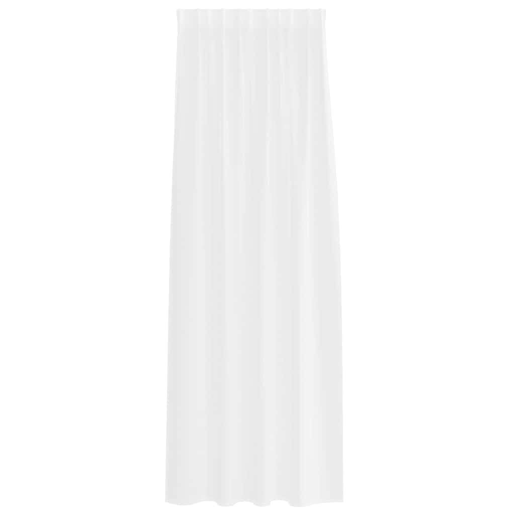 Cortina de Voile com cortinas 2 pcs Branco 140x260cm Poliéster