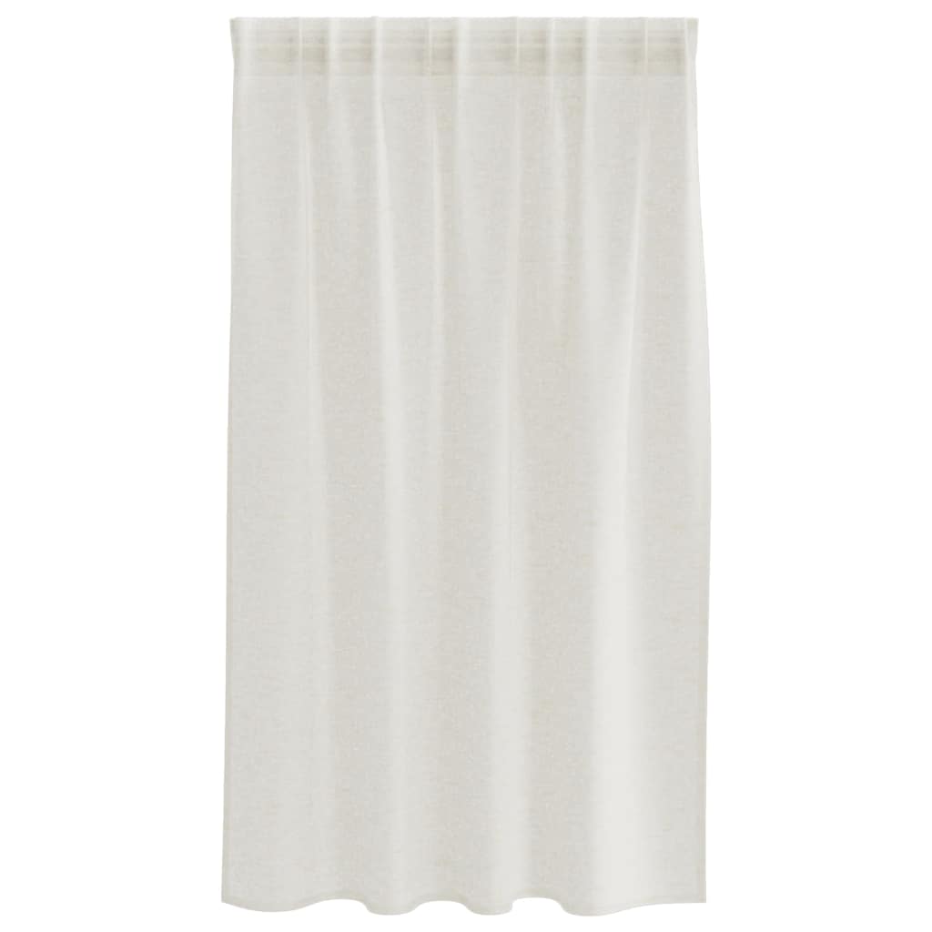 Cortina de Voile com cortinas 2 pcs Creme 140x140cm Poliéster