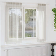 Cortina de Voile com cortinas 2 pcs Creme 140x175cm Poliéster