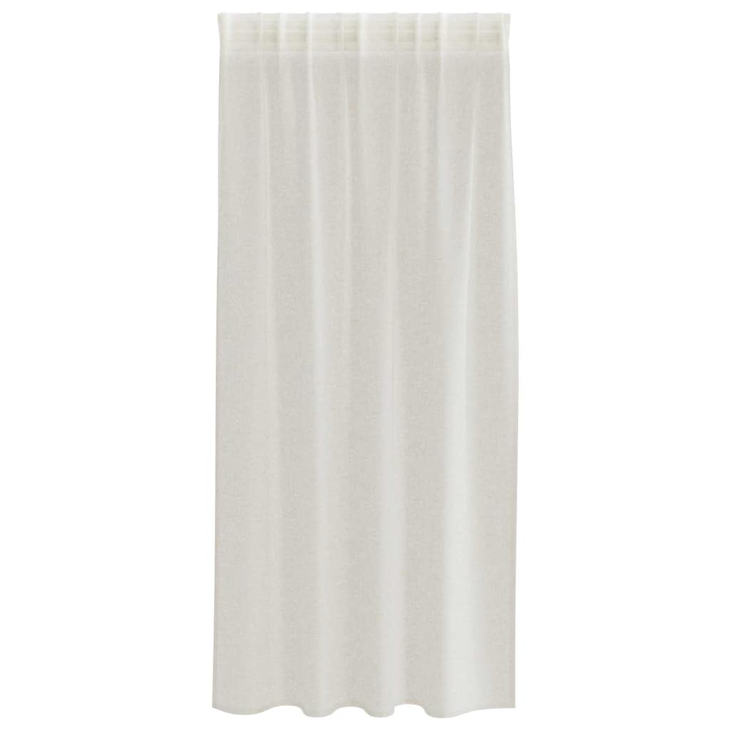 Cortina de Voile com cortinas 2 pcs Creme 140x175cm Poliéster