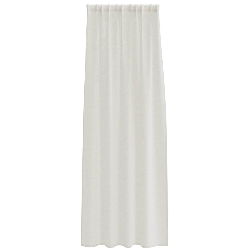 Cortina de Voile com cortinas 2 pcs Creme 140x225cm Poliéster