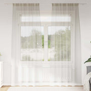 Cortina de Voile com cortinas 2 pcs Creme 140x245cm Poliéster