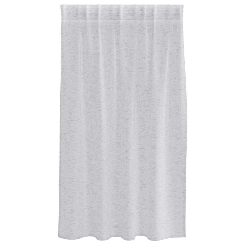 Cortina de Voile 2 pcs Cinzento-claro 140x140cm Poliéster