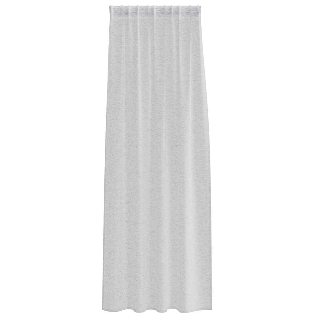 Cortina de Voile 2 pcs Cinzento-claro 140x225cm Poliéster