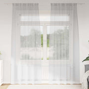 Cortina de Voile 2 pcs Cinzento-claro 140x245cm Poliéster