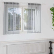 Cortina de Voile 2 pcs Cinzento escuro 140x140cm Poliéster