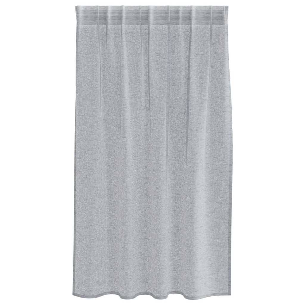 Cortina de Voile 2 pcs Cinzento escuro 140x140cm Poliéster