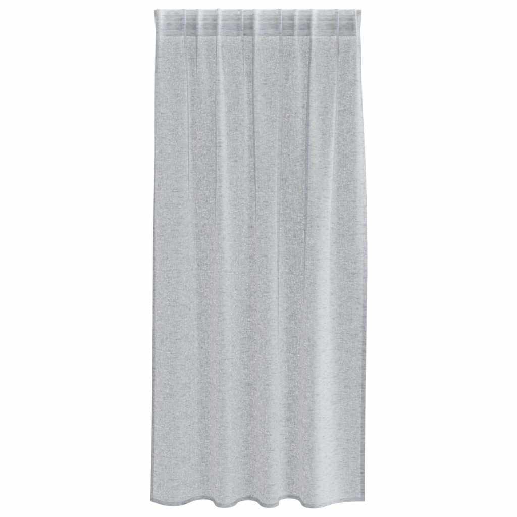Cortina de Voile 2 pcs Cinzento escuro 140x175cm Poliéster