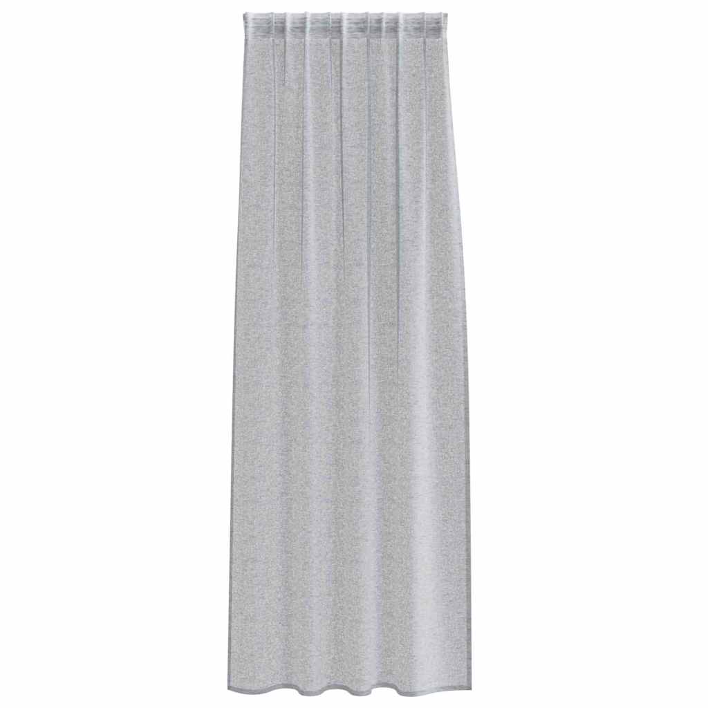 Cortina de Voile 2 pcs Cinzento escuro 140x225cm Poliéster