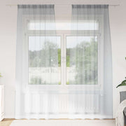 Cortina de Voile 2 pcs Cinzento escuro 140x260cm Poliéster