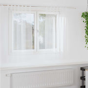 Cortina de Voile 2 pcs Branco 140 x 140 cm Poliéster