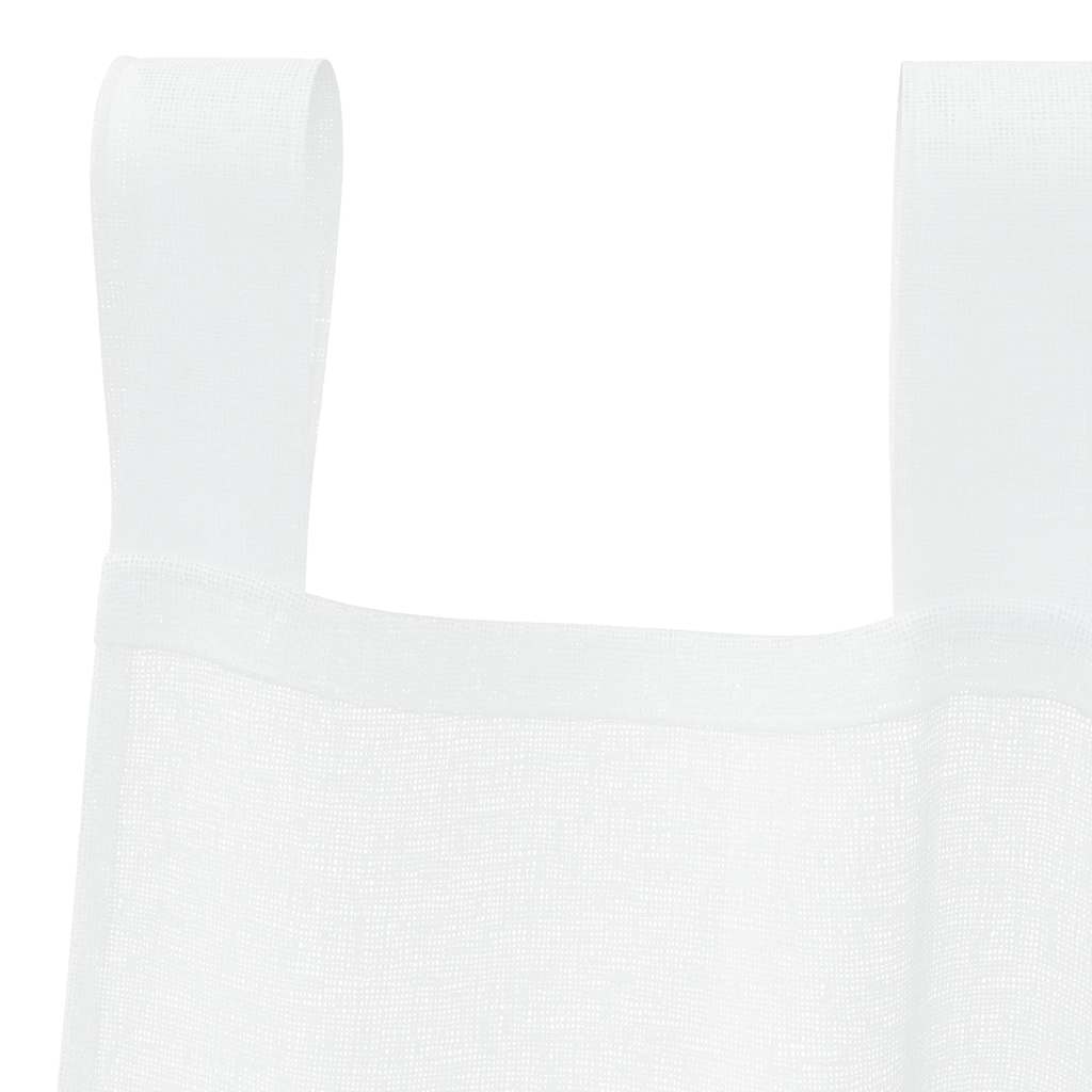 Cortina de Voile com cortinas 2 pcs Branco 140x175cm Poliéster