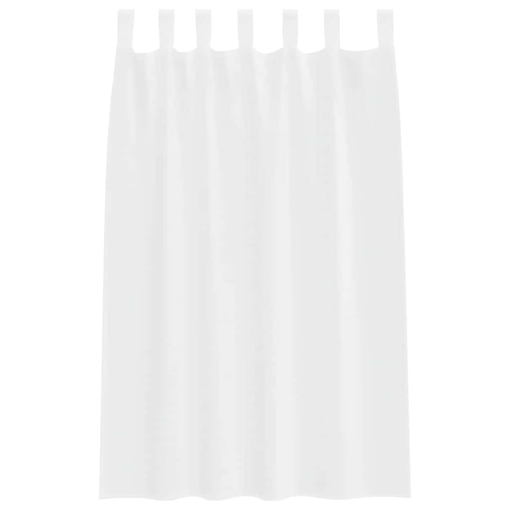 Cortina de Voile com cortinas 2 pcs Branco 140x175cm Poliéster
