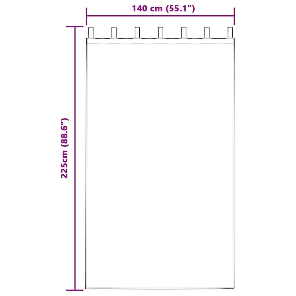 Cortina de Voile com cortinas 2 pcs Branco 140x225cm Poliéster