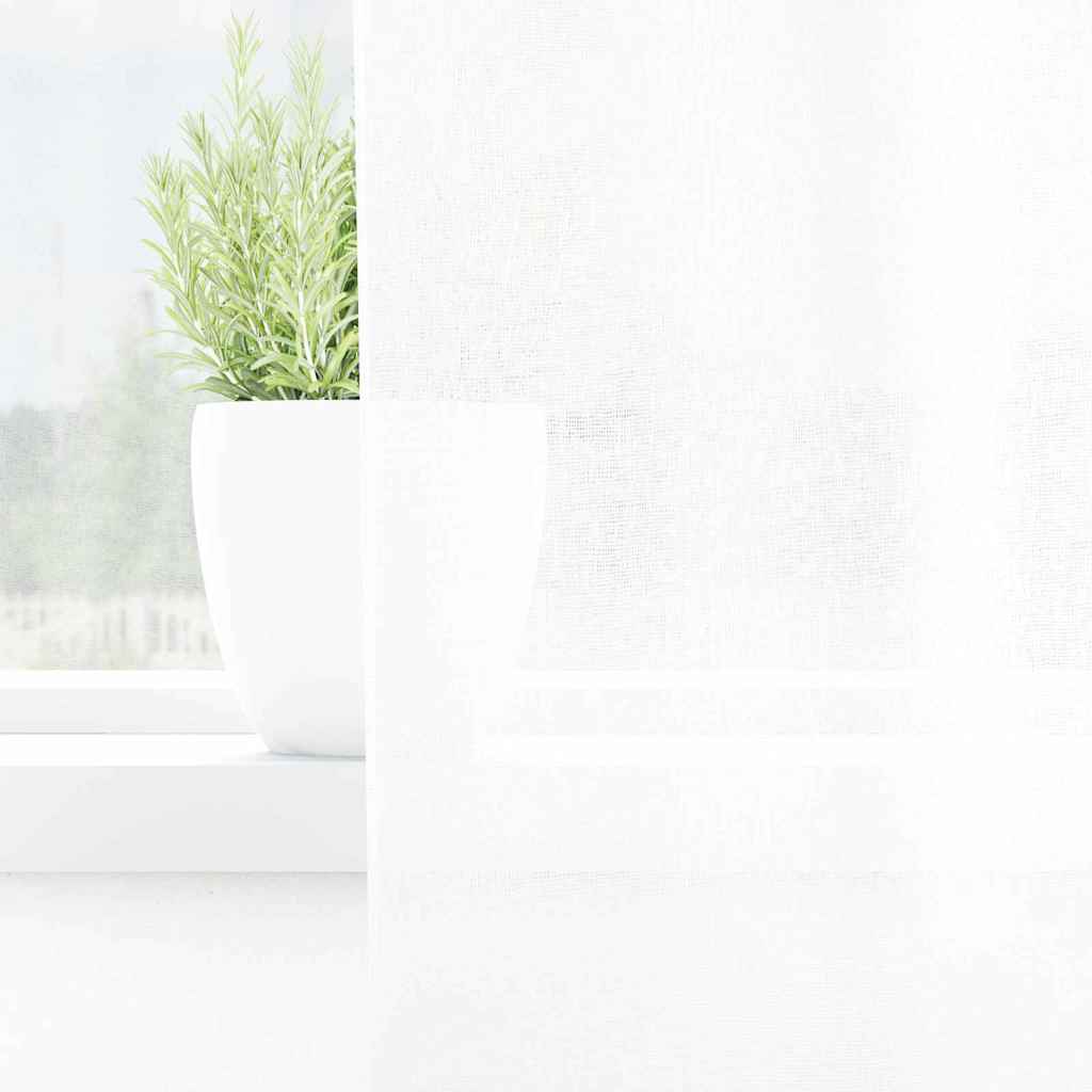 Cortina de Voile com cortinas 2 pcs Branco 140x245cm Poliéster