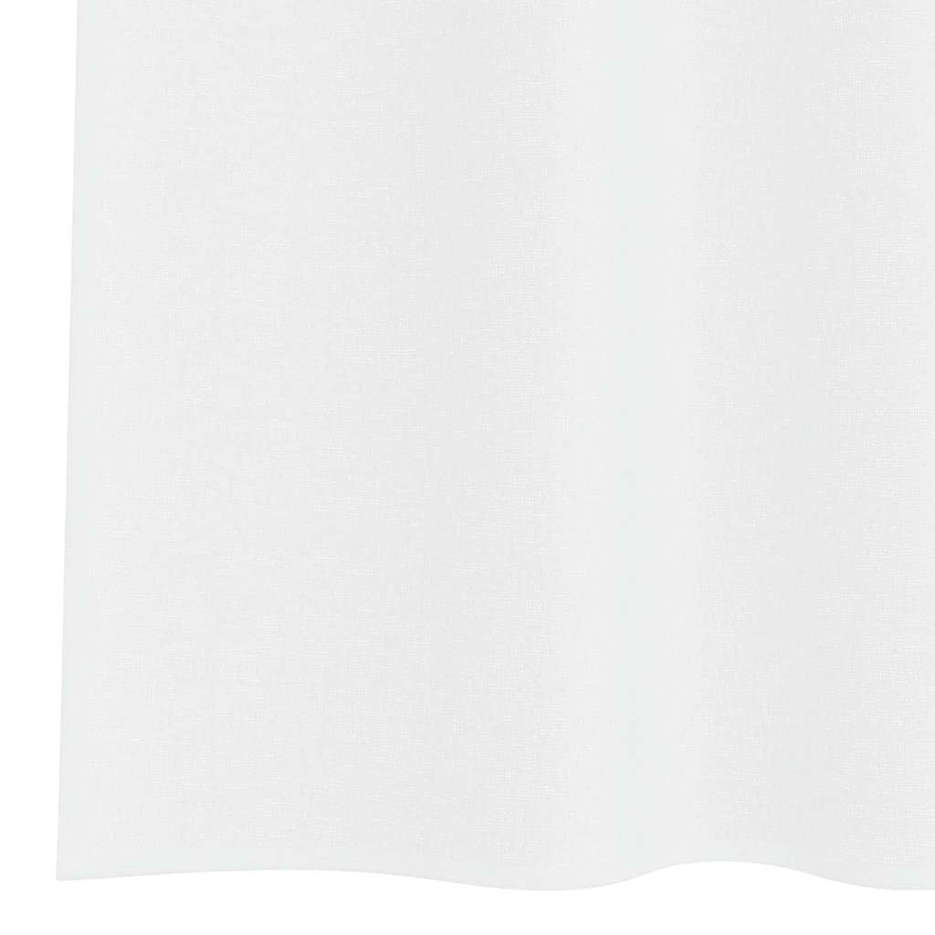 Cortina de Voile com cortinas 2 pcs Branco 140x260cm Poliéster