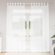 Cortina de Voile com cortinas 2 pcs Branco 140x260cm Poliéster