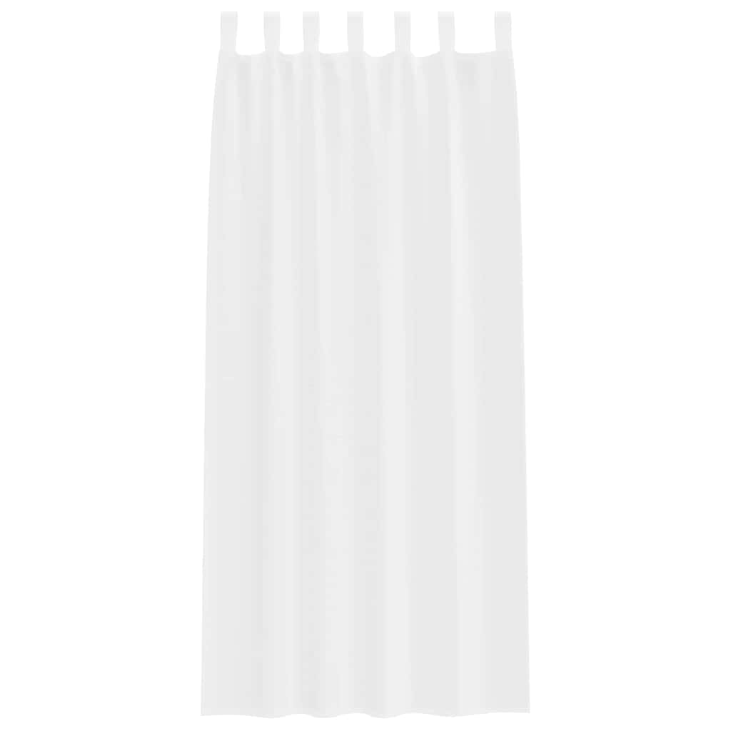 Cortina de Voile com cortinas 2 pcs Branco 140x260cm Poliéster