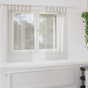 Cortina de Voile com cortinas 2 pcs Creme 140x140cm Poliéster