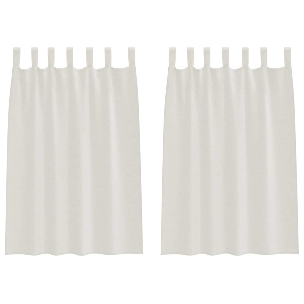 Cortina de Voile com cortinas 2 pcs Creme 140x175cm Poliéster