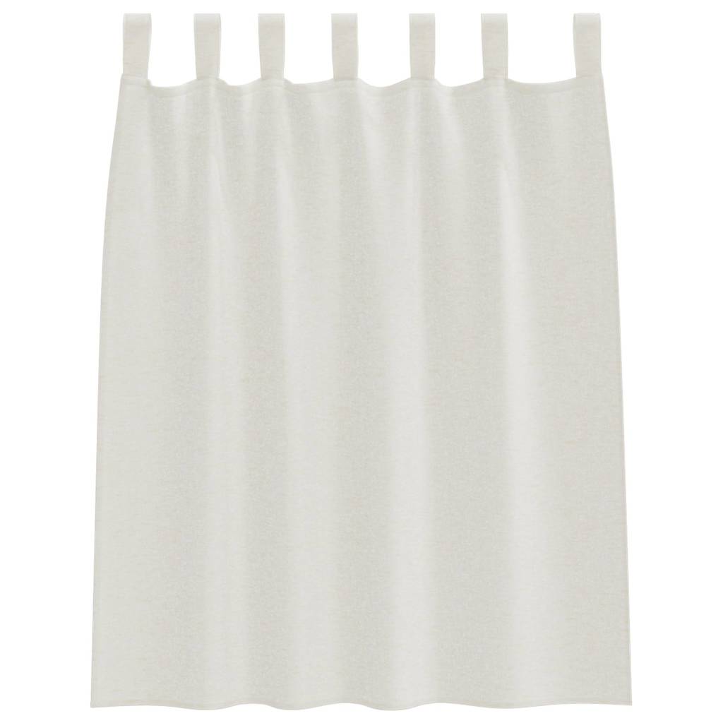 Cortina de Voile com cortinas 2 pcs Creme 140x140cm Poliéster
