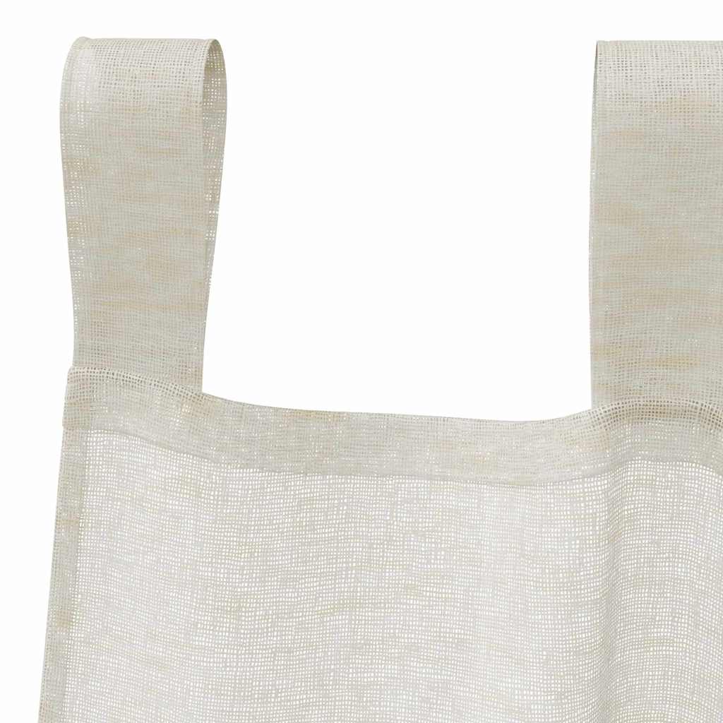 Cortina de Voile com cortinas 2 pcs Creme 140x175cm Poliéster