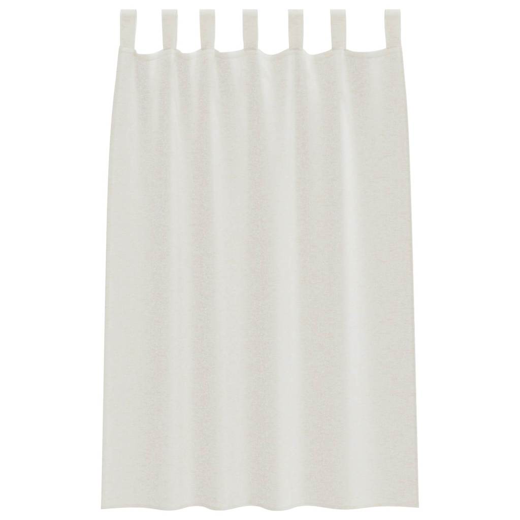 Cortina de Voile com cortinas 2 pcs Creme 140x175cm Poliéster
