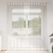 Cortina de Voile com cortinas 2 pcs Creme 140x245cm Poliéster