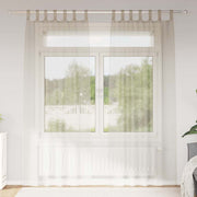 Cortina de Voile com cortinas 2 pcs Areia 140x225cm Poliéster