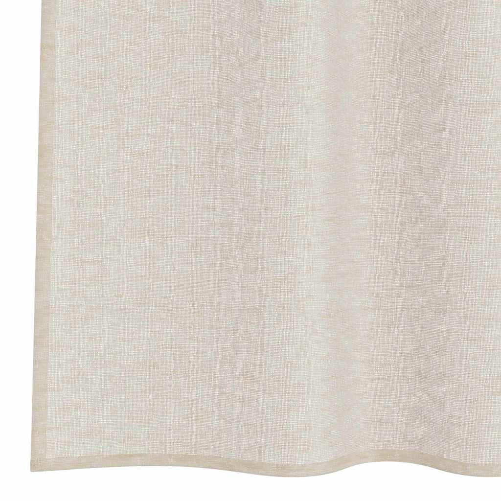 Cortina de Voile com cortinas 2 pcs Areia 140x245cm Poliéster
