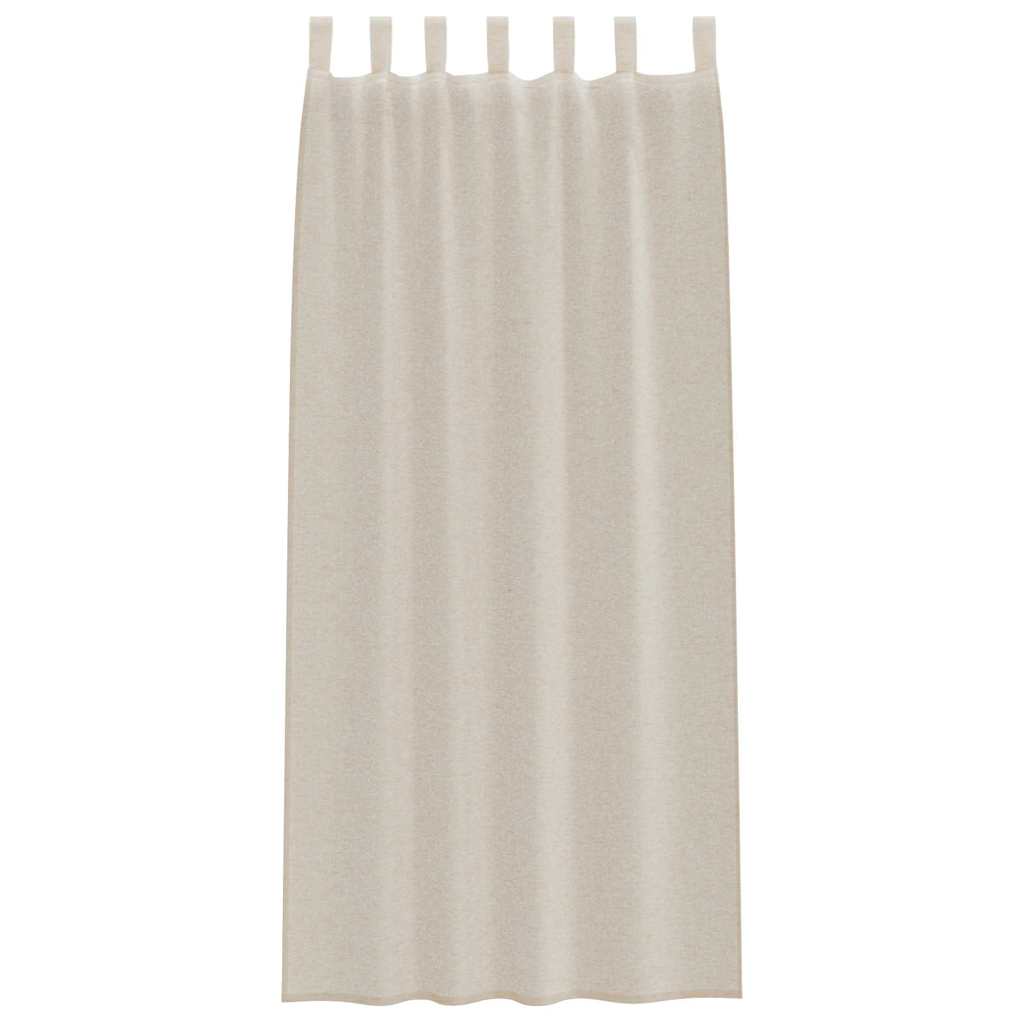 Cortina de Voile com cortinas 2 pcs Areia 140x245cm Poliéster