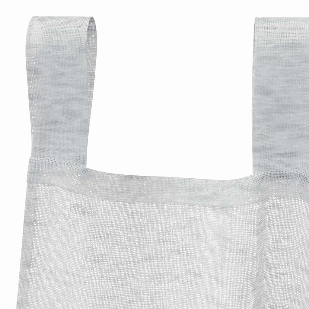 Cortina de Voile 2 pcs Cinzento-claro 140x140cm Poliéster