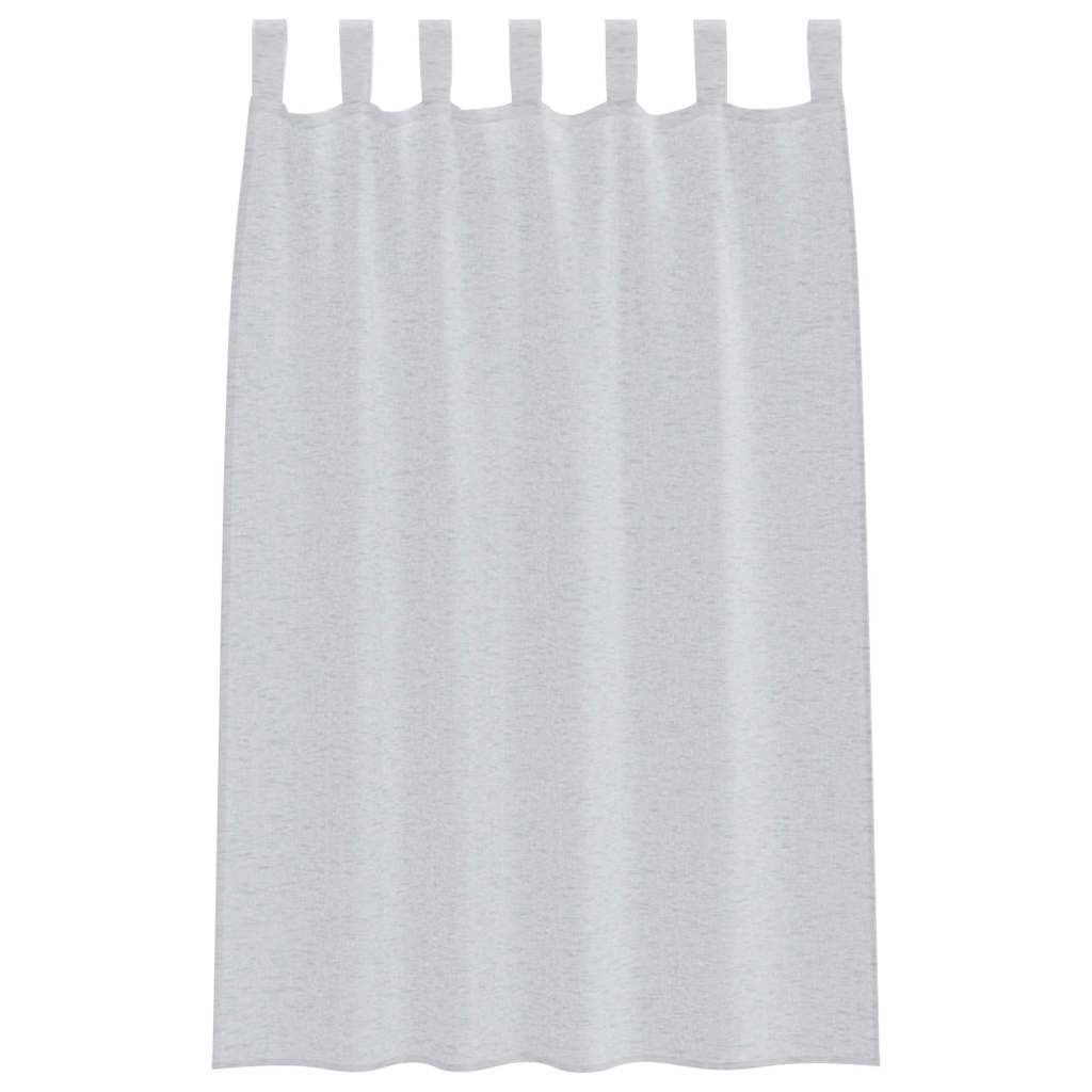 Cortina de Voile 2 pcs Cinzento-claro 140x175cm Poliéster