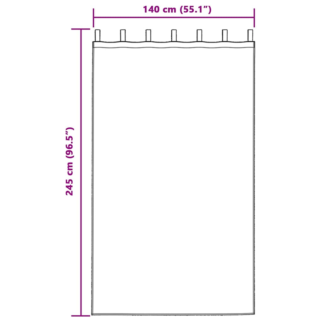 Cortina de Voile 2 pcs Cinzento-claro 140x245cm Poliéster